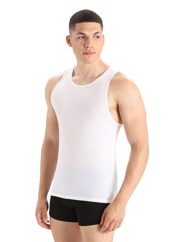 Sous Vêtement Icebreaker Merino Anatomica Tank Top Homme Blanche | FR 1286RVDW